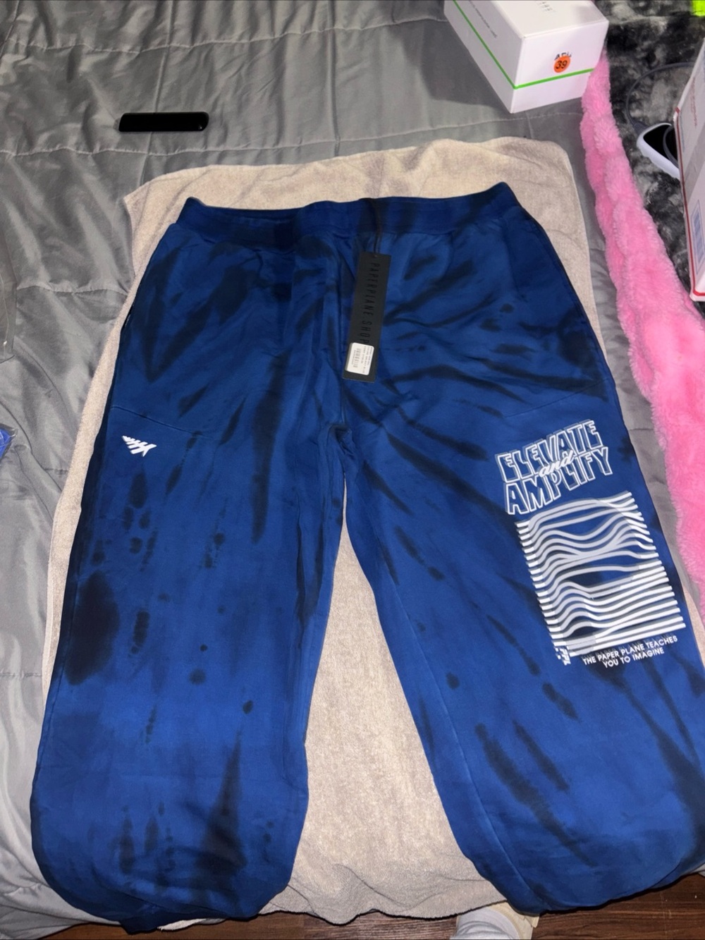 Paperplane Elevate Amplify Blue Graphic Joggers